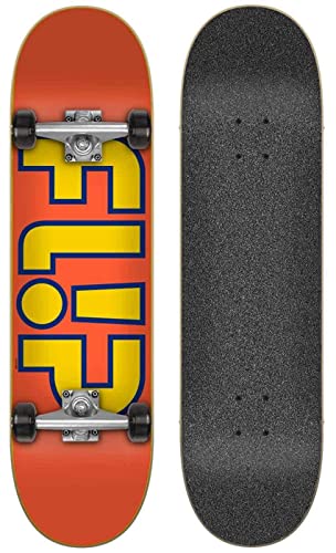 Team Outlined Orange 8.0'x31.85' Flip Complete Skateboard, Multicolor