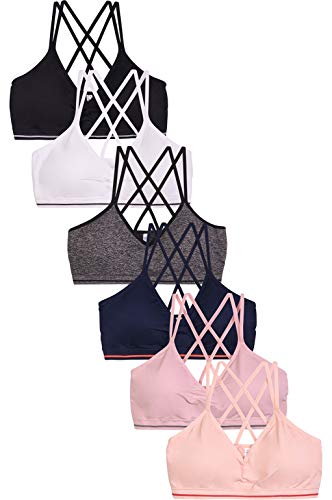 Sofra Women's 6 Pack of Seamless Padded Sports Bras- Vida
