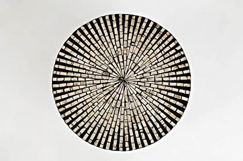 Jofran Global Archive Round Capiz Accent Table Black Multi, 16" W X 16" D X 18" H, Shells, (Set Of 1) #TOP6