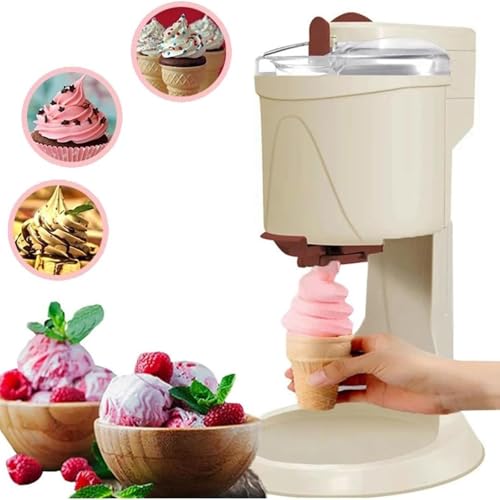 Softeismaschine, 1 Liter Automatische Mini Obst Soft-Serve Maschine für Zuhause, Bar, Cafe - Haushalt Eismaschine Kleine Eismaschine,220V