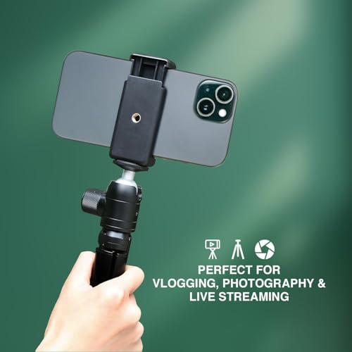 Image of HUMBLE Universal Mobile Monopod Holder Clip | Phone Camera Holder & Tripod Mount Adapter | Compatible with All Smartphones | Black (Pack of 2)
