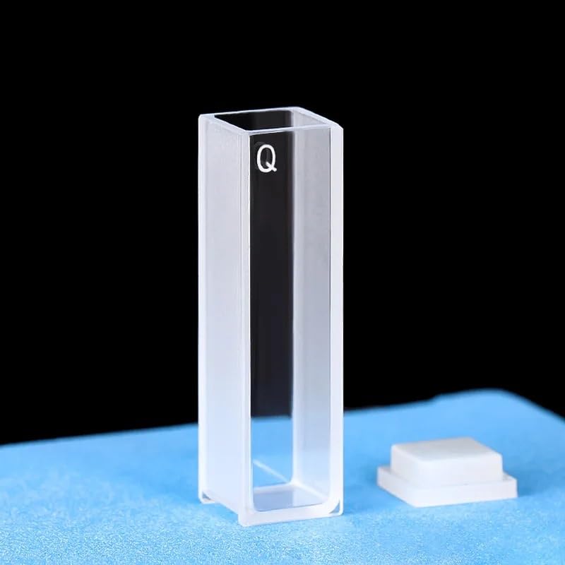 Lot de 2 cuvettes en quartz avec couvercle, longueur de trajet de 10 mm, JGS1, for spectrophotomètre de laboratoire