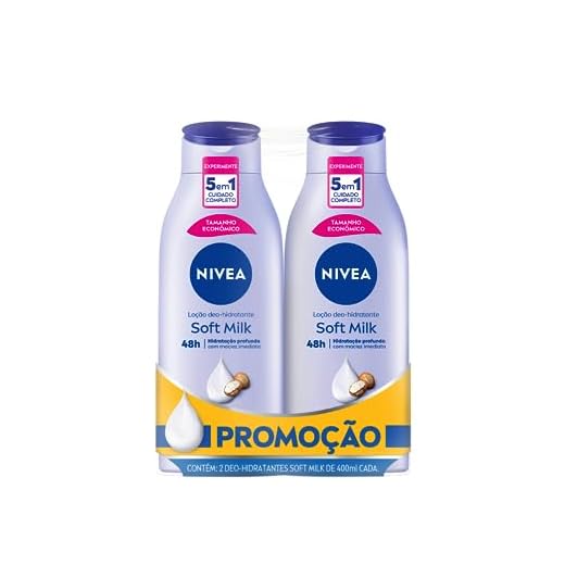 NIVEA Kit Loção Hidratante Desodorante Soft Milk 400ml