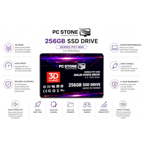 Image of 256GB SSD SATA III 6Gb /s 2.5 Inch Internal Solid State Drive SSD for Laptop and Desktop