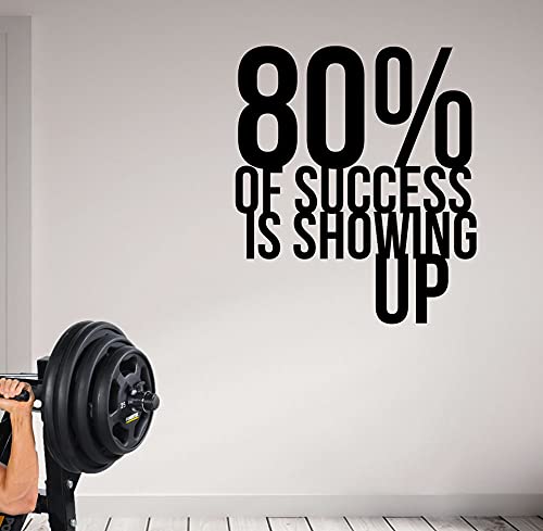 80% Of Success Is Showing Up Gym Quotes Wall Sticker, Wall Arts Home Décor Wall Decals, 60x70 cm by Spoil Your Wall
