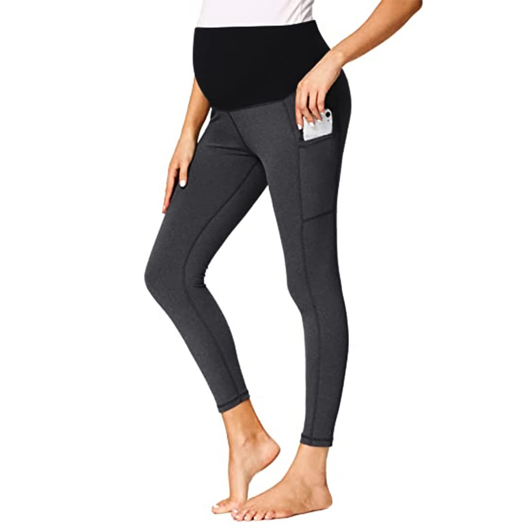 CHKOKKO Women's Regular Fit Mid Rise Cotton Blend Regular Track Pants For Pregnancy