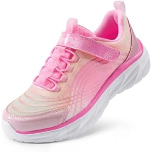 DREAM PAIRS Girls Shoes Sneakers Kids Tennis Shoes Sparkle ColorBurst Lightweight Running Casual Walking Shoes 1 Little Kid Pink