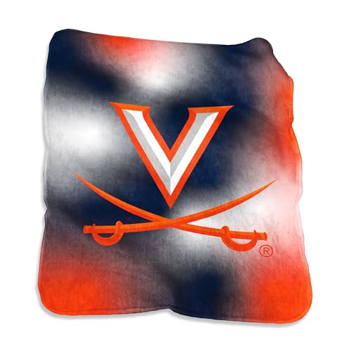 Logo Brands NCAA Virginia Cavaliers Gradient Raschel Throw Blanket – 50 x 60 Soft Fleece Blanket, Officially Licensed Collegiate Design, Cozy Throw for Tailgating, Game Day, & Home Décor