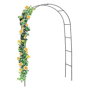 Best Goods Rozenboog metaal stabiel rozenboog halfrond tuinboog met versiering rankboog voor plant, rozenframe (koepel)