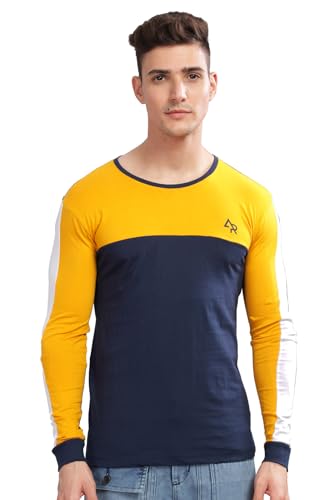 Image of ADRO Full Sleeve Tshirt for Men | Colorblock T Shirt for Men | 100% Cotton Tshirt | Full Sleeve Regular Fit T-Shirt | Men's Full Sleeves T Shirts