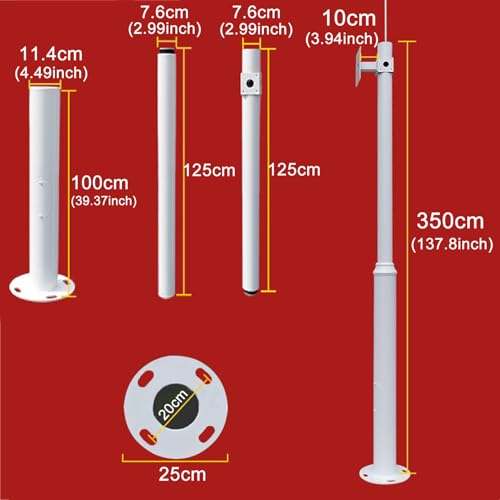 Support de caméra de sécurité extérieure réglable – Support métallique robuste et résistant aux intempéries pour caméras de surveillance, fixation au sol stable pour une sécurité et une prot