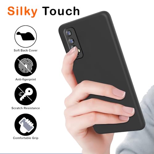 Image of JOTECH Back Case Cover for Realme 7 | Full Camera Protection | Soft TPU Flexible Shockproof Mobile Back Cover -Black