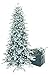 Albero Di Natale Slim Innevato Gaia 240 Cm Con Borsa Porta Albero, Molto Folto E Realistico In PE (polietilene) Real Touch e PVC, Apertura Ad Ombrello, Design Salvaspazio Alto E Stretto Alla Base