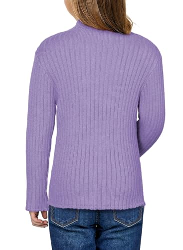SELINK Girls Casual Puff Long Sleeve Sweaters Crewneck Rib Knit Pullover Sweater Tops2