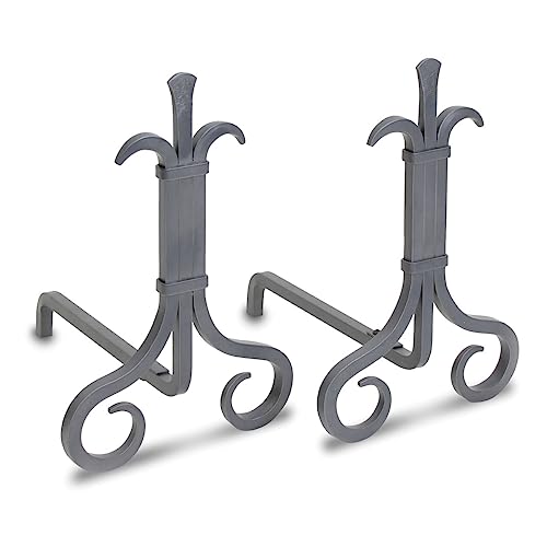 Pilgrim Home and Hearth 18672 Grand Forge Andirons, Natural Iron