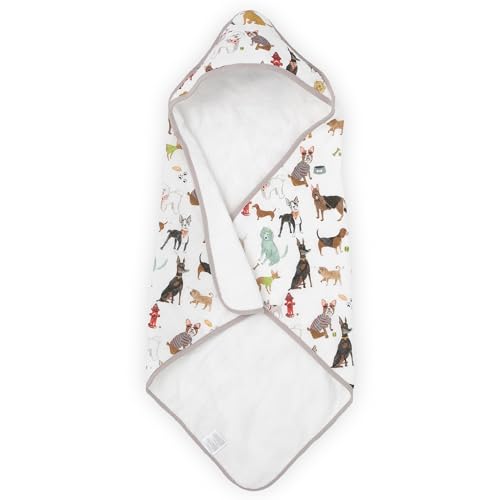 Image of Little Unicorn Premium Infant Hooded Bath Towel| Soft & Absorbent Cotton & Terry Fabric for Newborns (Woof)