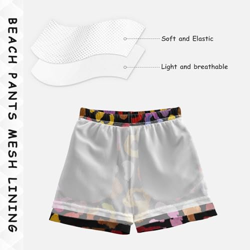 Boys Swim Trunks Colorful Leopard Print Cheetah Toddler Swim Shorts Beach Board Shorts Swimsuit4