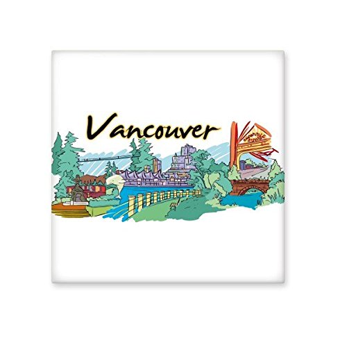 Canada Saveur Paysage de Vancouver et Landmark aquarelle Photo Biscuit carrelage en céramique pour décoration de salle de bain Décor de cuisine Carreaux de céramique murale Carreaux Medium