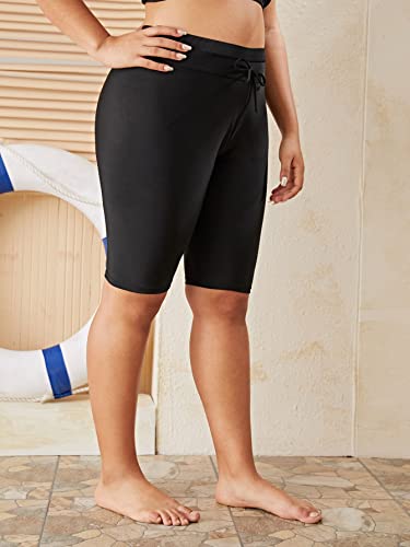 Floerns Women's Plus Size Swim Shorts High Waist Board Shorts Swimwear Black 3Xl #TOP2