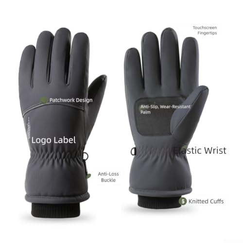 Guantes de esquí para hombre y mujer PureBowlic con forro polar térmico 7