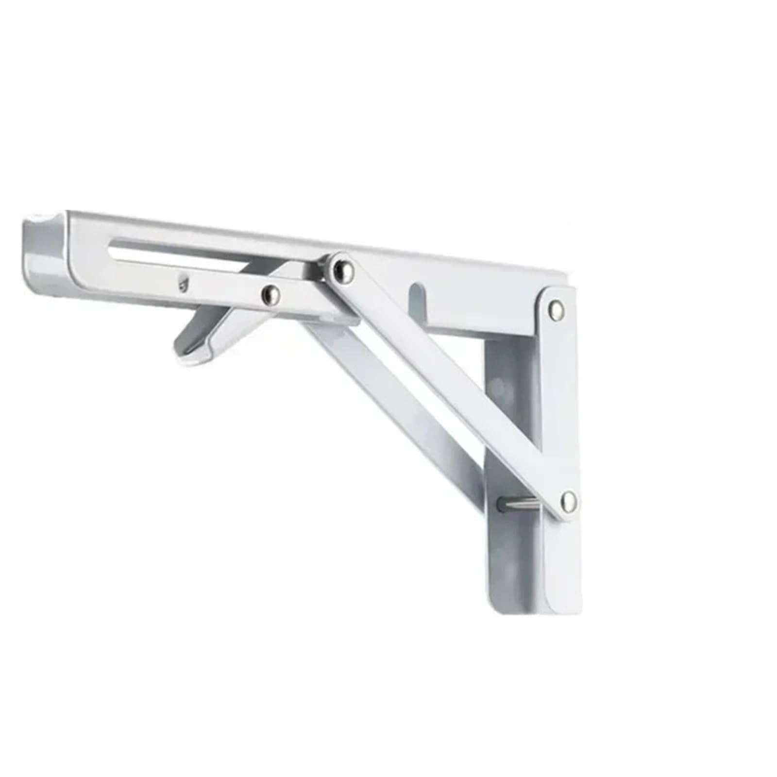 Linypa66 Stainless 20Inch Folding Shelf Brackets 2Pcs Triangle Folding Angle Bracket Heavy Support Adjustable Wall Mounted Bench Table Shelf(Stainless 20Inch)