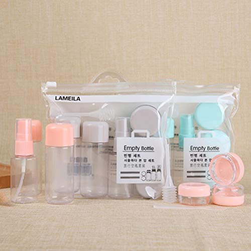 Lurrose Conjunto de frascos de maquiagem de viagem 8 peças Kit de garrafa vazia portátil Conjunto de