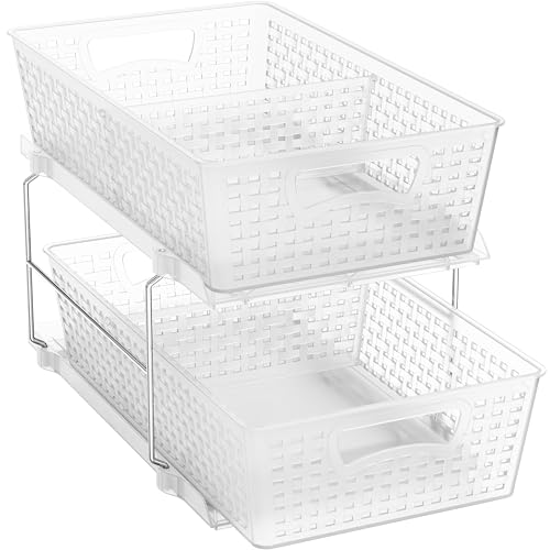 Simple Houseware 2 Tier Bathroom Organizer Tray Pull-Out Sliding Drawer/Under-Sink