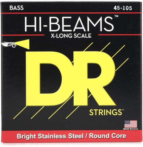 DR Strings HI-BEAM™ Stainless Steel Bass Strings (45-105 X-long) by DR Strings - Used condition - US$23.19