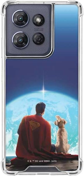 Skinit Clear Phone Case Compatible with Moto G Power 5G (2025) - Officially Licensed Superman 2025 Superman & Krypto Watch The Earth Design