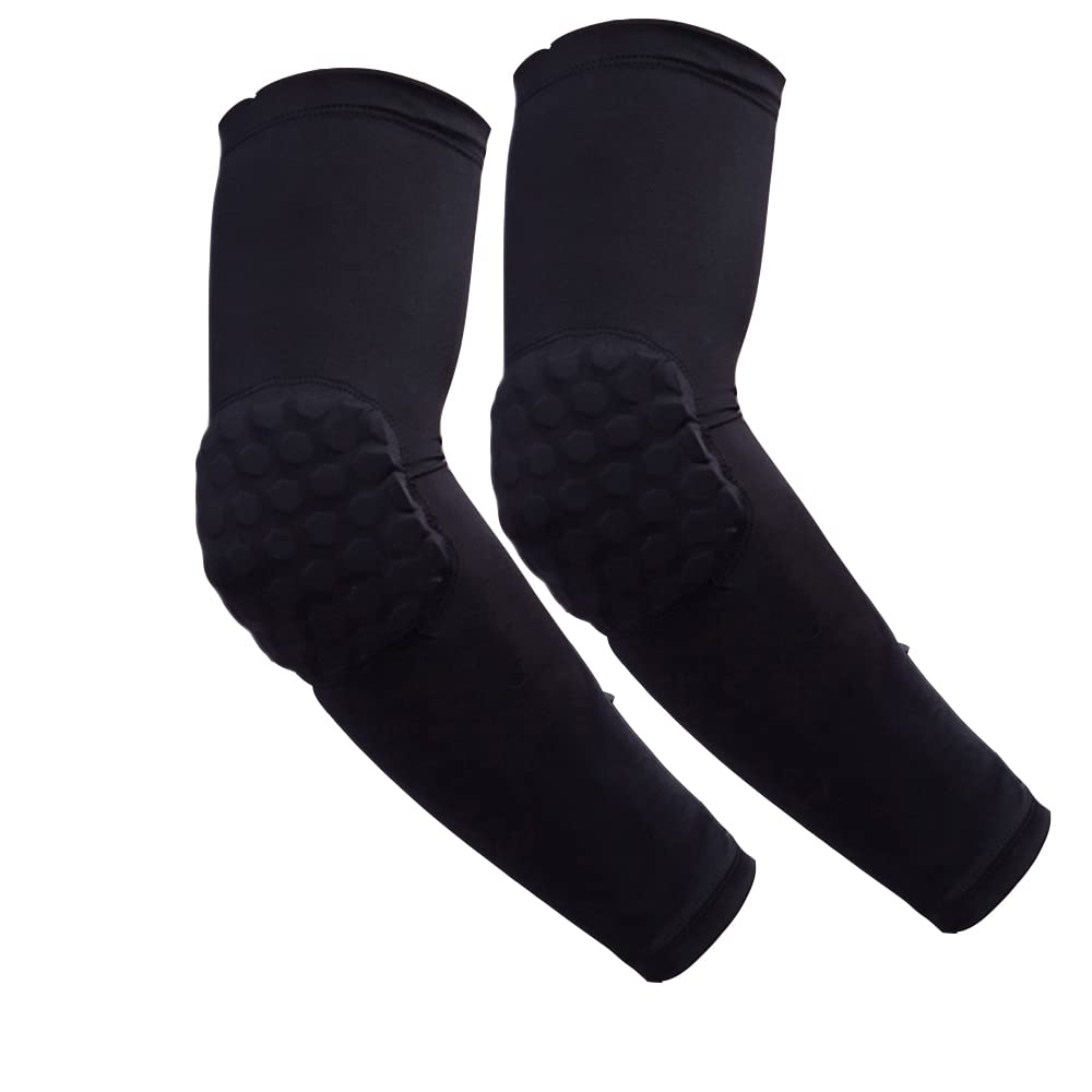 LTLCLZ 1Pair Arm Sleeve Armband Elbow Support Basketball Arm Sleeve Breathable Football Safety Sport Elbow Pad Brace Protector,Black,M