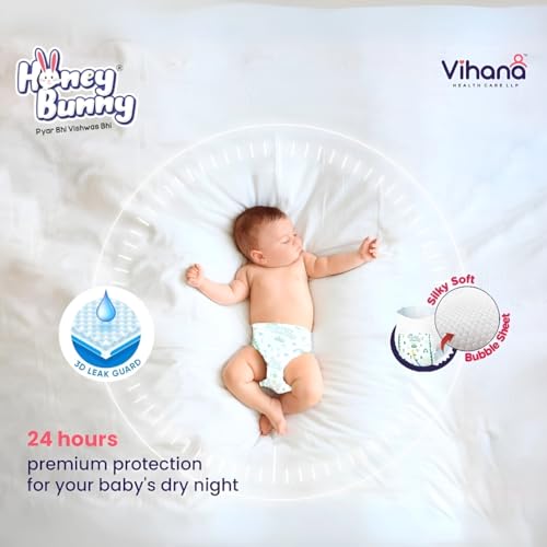 Image of Honey Bunny Everyday Baby Diapers Pants | Extra Extra Large (XXL), 38 Count, 17-25 kg | Silky Soft on Skin | 12 Hours Protection Baby Diaper