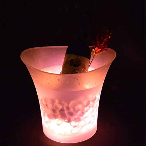 5L Glowing Led Ice Bucket 7-Color Champagne Wine Drinks Beer Ice Cooler For Restaurant Bars Nightclubs Ktv Pub Party #TOP2