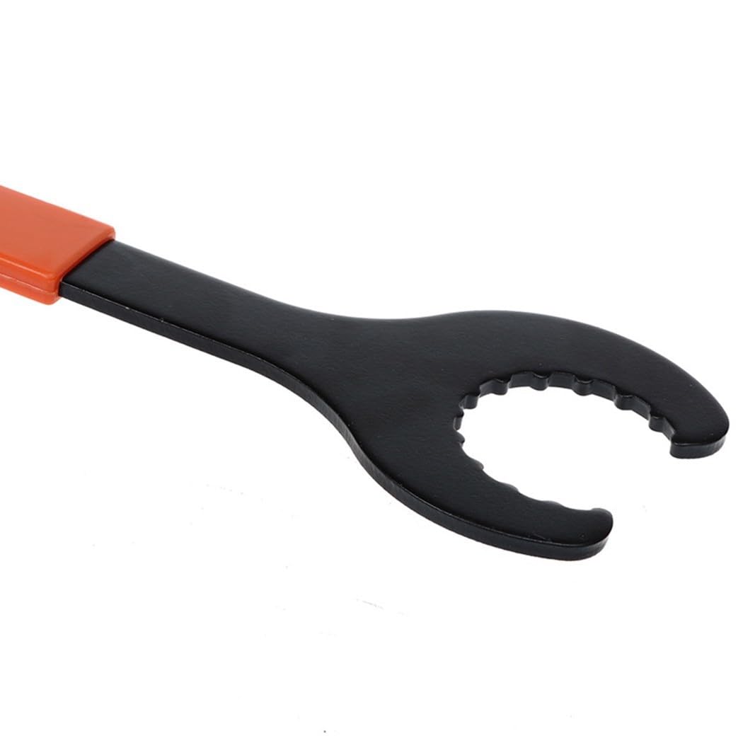 Llave de acero para pedalier de bicicleta, llave de anillo de bloqueo de bielas de 28,5 cm con herramienta de cubierta de manivela, para reparación integrada de pedalieres inferiores