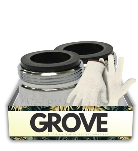 2x Plumb Pak 13/16 in.-27 Chrome Plated Faucet Aerator Bundle with Work Gloves – Fits Kohler, Barnes, Chicago, Indiana Brass, Briggs, Speakman Faucets – Gift Set (3 Items) by GROVE - Used condition - US$11.80