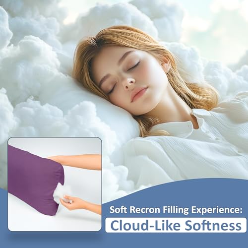 Image of ARLinen Sleeping Pillow Filler Set of 2 - Non-Woven Fabric, Fluffy Cotton Filling, Home, Hospital, Hostel & Travel Use - Wine Purple 20x30 Inch