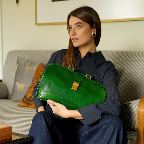 Time Resistance Leather Doctor Bag - Italian Handmade Medical Bag - Vintage Style Handbag - Real Leather Briefcase2