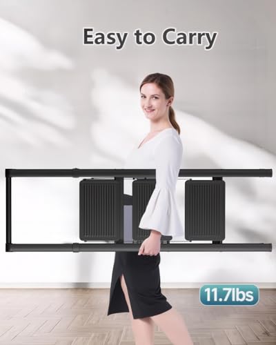 Image of SOLADDER 3 Step Ladder, Slim Folding Steps Stool with Handrail, Iron Foldable Black Ladder with Anti-Slip Wide Pedal, for Home, Kitchen, Office, Garage Use (300 lbs Capacity)