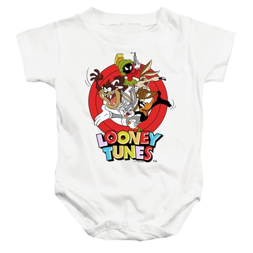 Image of Looney Tunes Group Characters Unisex Infant Snap Suit for Baby (18 Months) White