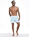 COOFANDY Mens Swim Trunks Shorts Fashion Summer Short Swimwear Square Leg Bathing Suit with Pocket Blue Stripe L