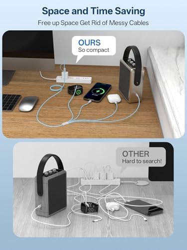 Multi Charger Cable for Apple Watch, Travel Essential 3 in 2 Charger Cord for iPhone, USB C Cable Compatible with iWatch Ultra,Blue, 4FT - 5