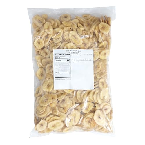 Dried Banana Chips, 4 Pound Bag Banana Chips, Dried Fruit, Dehydrated Bananas, The Hampton Popcorn & Candy Company