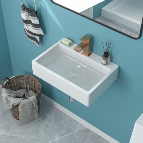 Wall Mount Bathroom Sink- Funmier 20x14 Floating Vessel Sink Bathroom
