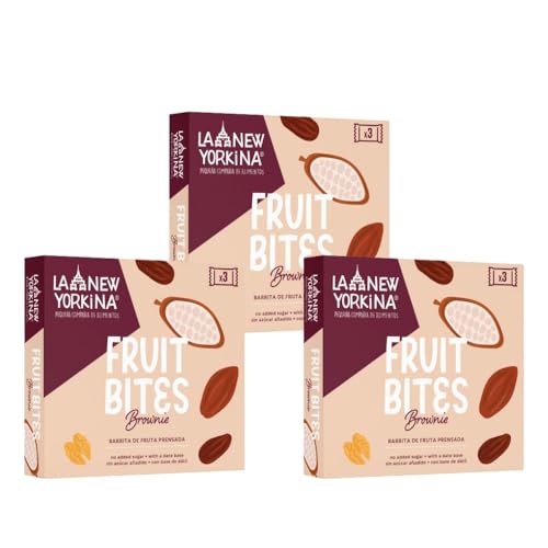 La Newyorkina Barritas Sin Gluten y Sin Azúcar Añadido de Fruta y Frutos Secos Sabor Brownie 9 x 35g