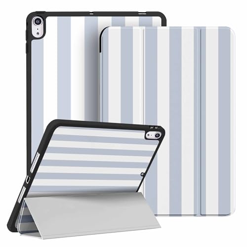 HSMYDBCYC Case for iPad mini 7 Case(A17 Pro) 2024 iPad mini 6 Case 8.3 Inch 2021,Fashionable Pattern with Pencil Holder Trifold Smart Stand Cover (Striped Blue)