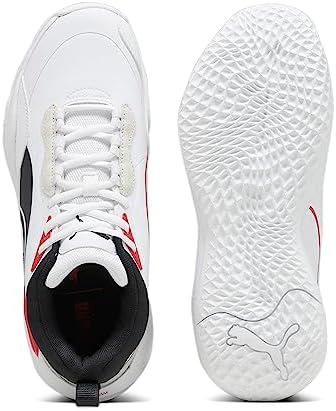 PUMA Men's PLAYMAKER PRO MID PLUS Sneaker, PUMA White-For All Time Red, 11 | Image 7