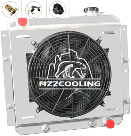 3 Row Radiator&Shroud&Fan For Toyota Land Cruiser FJ40 FJ45 3.9L 4.2L 1958-1984, Replacement Radiator, Aluminum Radiator