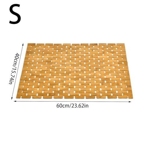 Tapis de bain bois naturel imperméable antidérapant douche et baignoire - 6