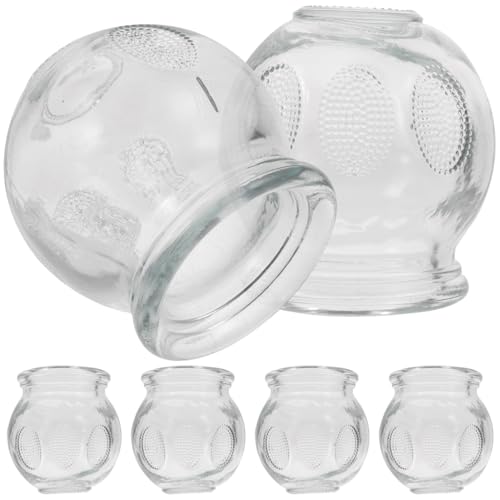 PLAFOPE 6pcs Glass Cupping Set Cupping Cups for Massage Suction for Improved Blood Flow for Home Use Muscle Recovery