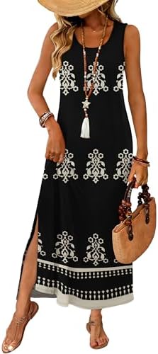 WIHOLL Maxi Dress Summer Dresses 2026 Beach Vacation Clothes Slee...