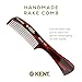 Kent 14T Tortoise Large Detangling Comb, Wide Teeth for Long Thick Curly Wavy Hair. Hair Detangler Comb For Wet and Dry. Saw-Cut from Cellulose and Hand Polished, Handmade in England